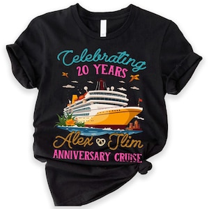 Personalized Anniversary Cruise Shirt, Wedding Anniversary Shirt, Celebrating 20 Years Shirts, Custom Anniversary Cruise Couples Gift