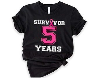 Breast Cancerversary 5 Years Free Customizable Shirt, Custom Breast Cancer-Free Gift, Breast Cancer Warrior, Survivor Anniversary Shirt