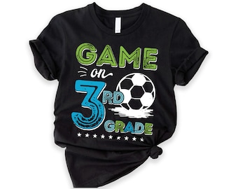 3rd grade Shirt | School shirt | First day of school | Third | Game On 3rd grade | Personalized Name Custom | Little boy | Soccer