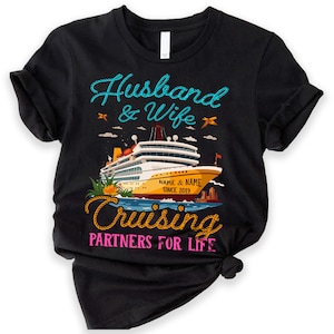 Husband And Wife Couple Cruising Partners For Life Shirt, Cruise Shirt Couple Cruise Shirts Husband And Wife Cruise Shirt Cruising Gift