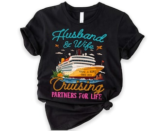 Mari et femme couple croisière partenaires pour la vie chemise, chemise croisière couple croisière chemises mari et femme croisière chemise cadeau croisière