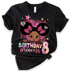 Afro Girl Birthday Shirt, African Girl Birthday Princess Shirt, Birthday Princess Shirt,Girls Birthday Gift Shirt, Afro Birthday Princess