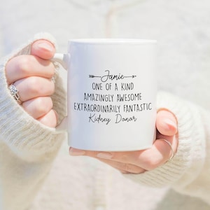 Personalizowany kubek do kawy dla dawcy nerki, spersonalizowane prezenty dla dawcy nerki, podziękowania dla dawcy nerki, motywujący kubek