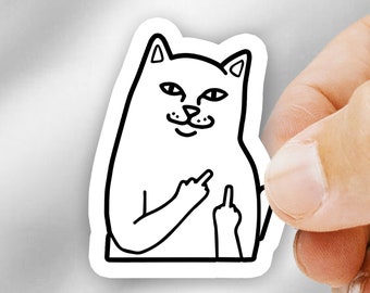 Middle Finger Cat - Etsy