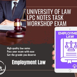 LPC Law Notes Employment Law in PDF University of Law Distinction