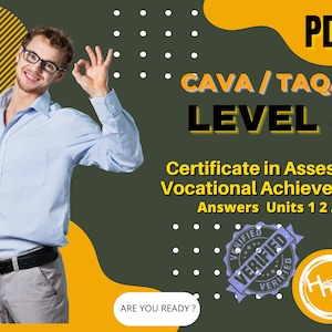 Cava Taqa Level 3 Assessor-Qualifikationen Antworten Hilfe Einheiten 1, 2, 3 Zertifikat in der Bewertung der beruflichen Leistung