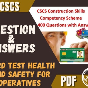 CSCS Baustellen-Sachkenntnisse Karte Test Gesundheit und Sicherheit für Operative 460 Fragen & Antworten Prüfung in PDF