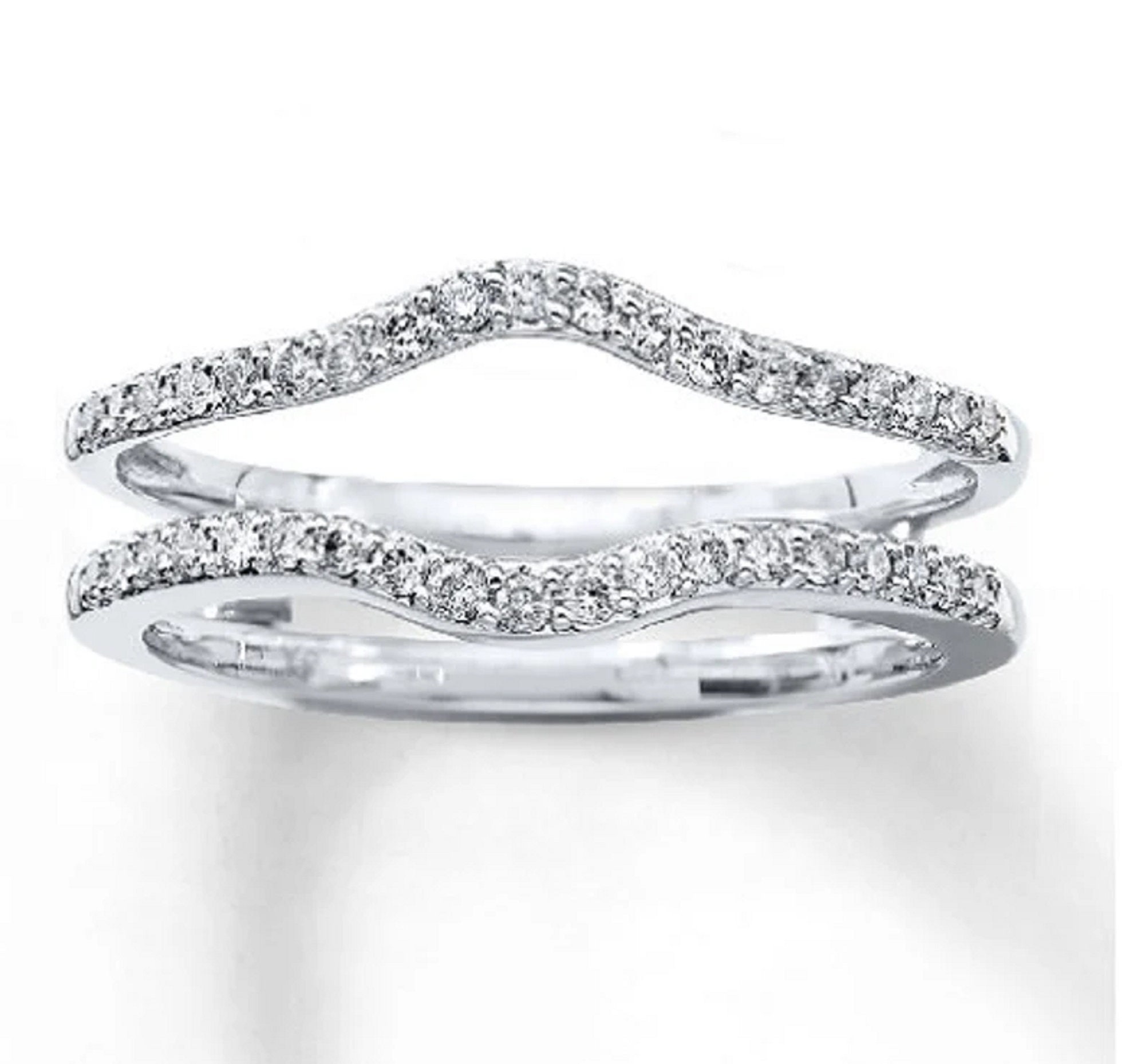 Beautiful Women Wedding Enhancer Ring, 2 CT VVS1 Diamond Enhancer wrap Ring, Engagement Gift For Someone, 925 Silver, 14k White Gold Plated