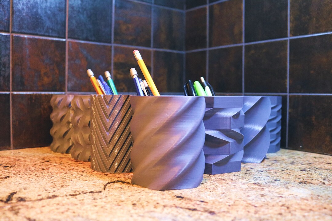 Modern Decorative Pencil Holders Pen Holder 3D Printed Etsy
