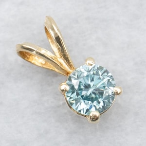 Blue Zircon Solitaire Pendant, 0.925 Solid Silver Starling Jewelry, Handmade Designer, Jewelry For Women, Gift For Her, Wedding Pendant.