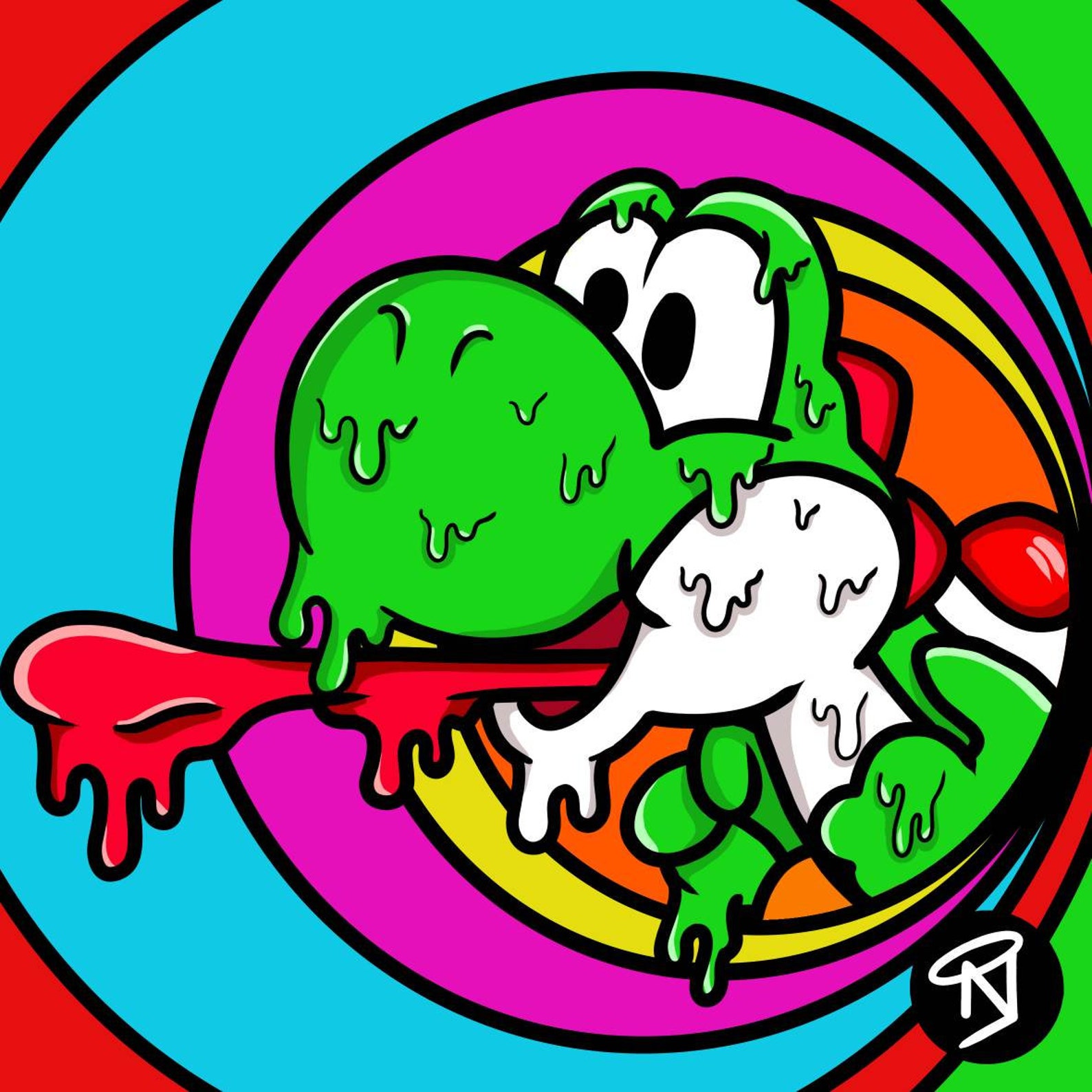 Yoshi Drip Effect 20x20 Nated Etsy