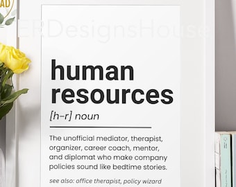 Personal Definition Print, Personal Büro Dekor, Personal Poster, HR Poster, Personal Kunst, Definition Poster