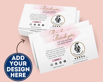 Thank You Cards Business Template, Thank You Card Printable, Minimalist Thank You, Printable Thank You Cards, Small Business Cards, ERD0012