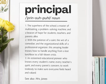 Impresión de definición de director, regalo de director personalizado, regalo de director de escuela, regalo de agradecimiento de director regalo de jubilación de director personalizado