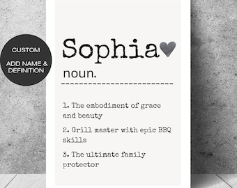 Custom Name Definition, Name Meaning Printable, Name Meaning, Name Meaning Gift, Personalized Name Definition, Personalized Name Meanings