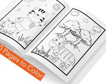Safari Coloring Page, Printable, Safari Animals Coloring Pages, Safari Coloring Pages for Kids, Jungle Animal Coloring Pages ERD0017