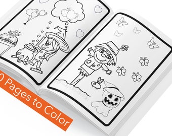 Halloween Coloring Book for Kids, Halloween Printable, Coloring Page, Horror Coloring Book, Kids Coloring Book, Scary Coloring Book, ERD0015
