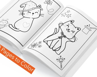 Cat Coloring Pages, Cat Coloring Book, Kitten Coloring Book, Cat Coloring Sheet, Cat Colouring Page, Cute Cats Coloring, Cat Lover Gift ER22