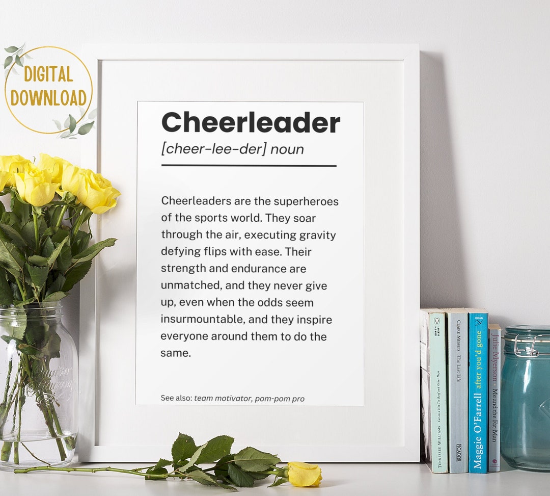 Cheerleader Definition Print, Cheerleader Printable, Cheerleader Gifts