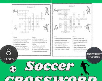 Soccer Crossword Puzzle, Football Crossword, World Cup Crossword Game, Vocabulary Game, No Prep Activity, 56 Clues