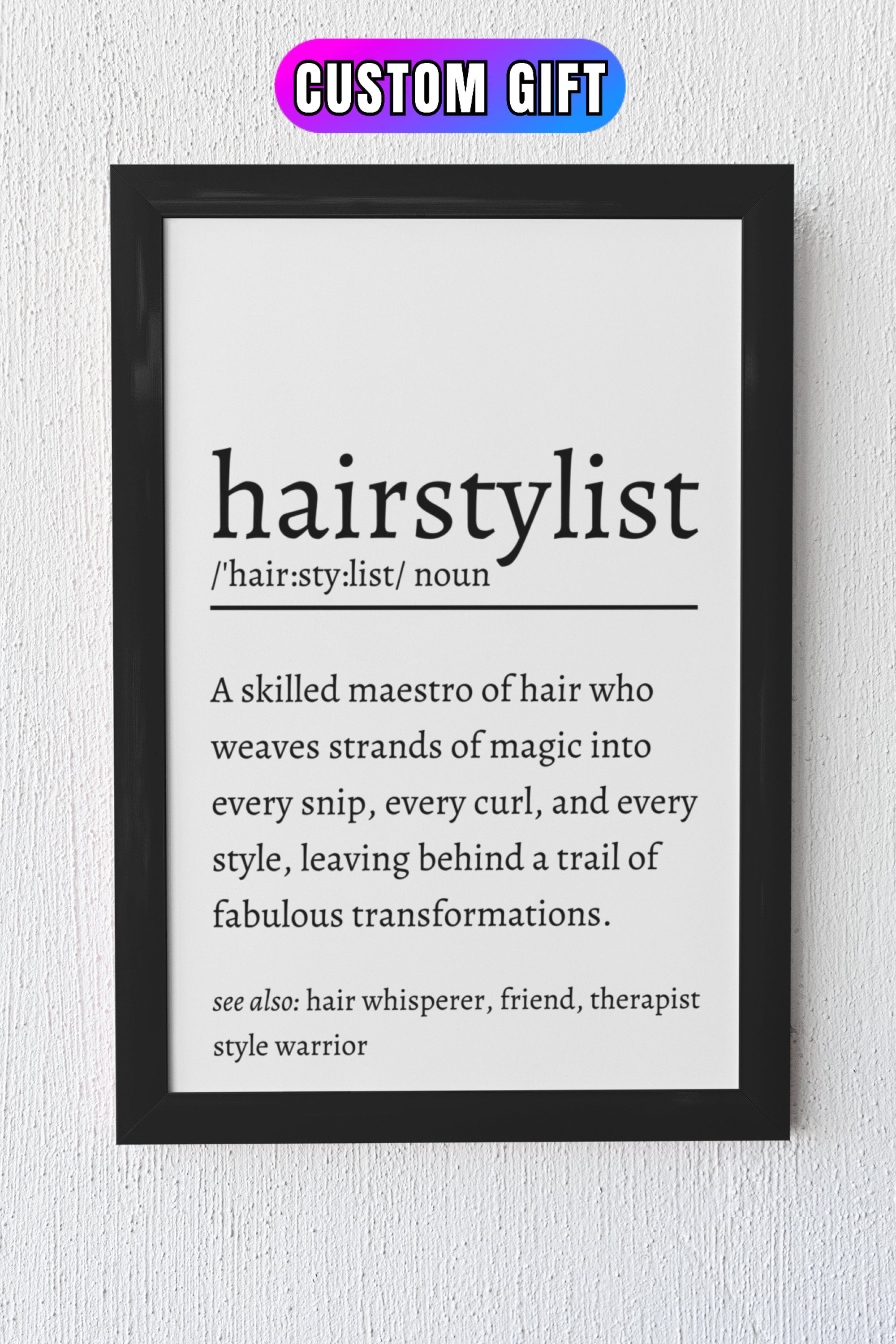 Hairstylist Definition Print, Hairstylist Gift, Hairdresser Gift, Gifts for Hairstylists, Hair