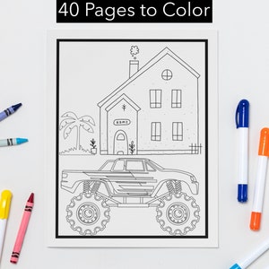 Monster Truck Coloring Pages, Kids Coloring Pages, Monster Truck Coloring Book, Monster Trucks Party, Truck Coloring Book, Printable ERD0026