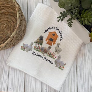 Silkie Chicken Kitchen Towel, Tea Towel , Silkie Chicken Decor , Kitchen Decor, Chicken Decor, Farm Decor