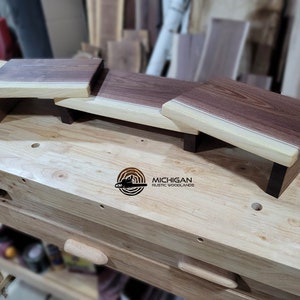 Black Walnut Dual Monitor Stand Live Edge