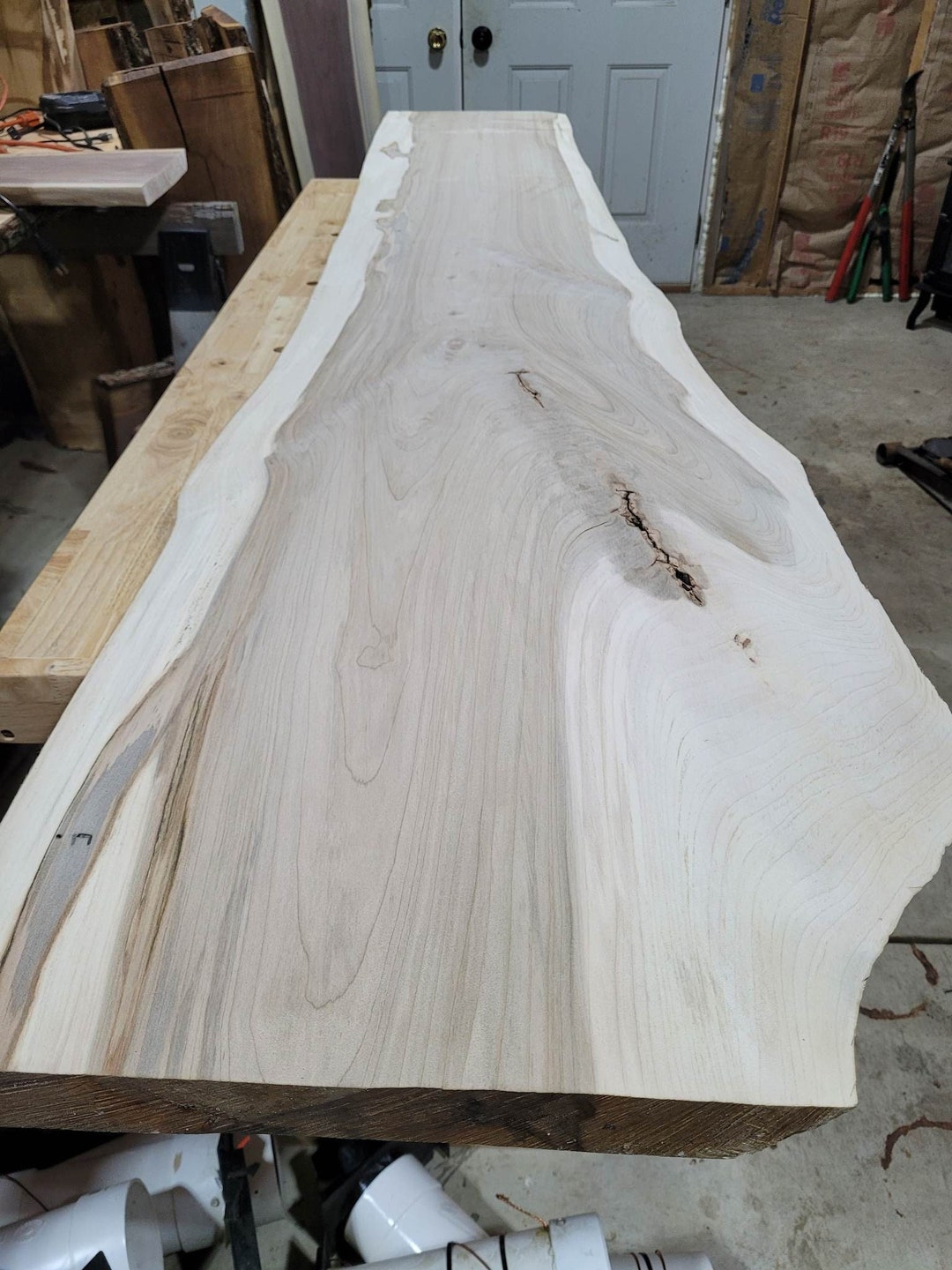 Ambrosia Maple Live Edge Slab Bar Top Table Top flattened & Planed Etsy