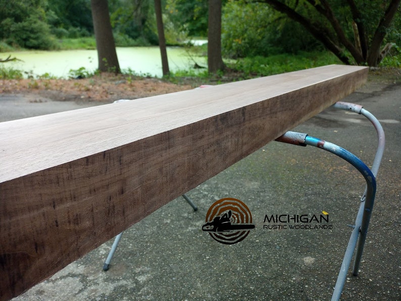 A Black Walnut Fireplace Mantel Shelf 8 X 4 Etsy