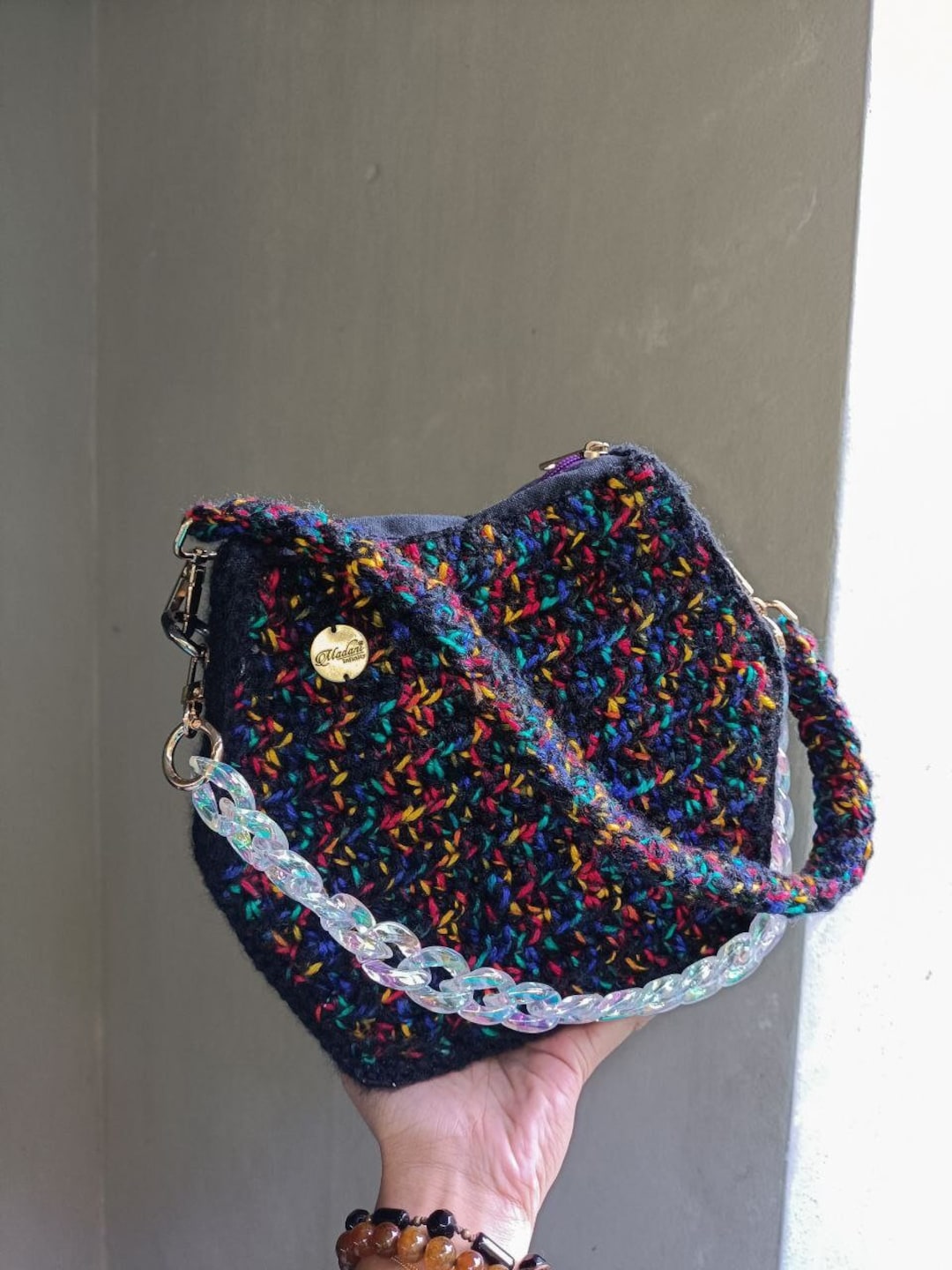 crochet kalaakari: granny hexagon clutch bag free pattern with lining  tutorial