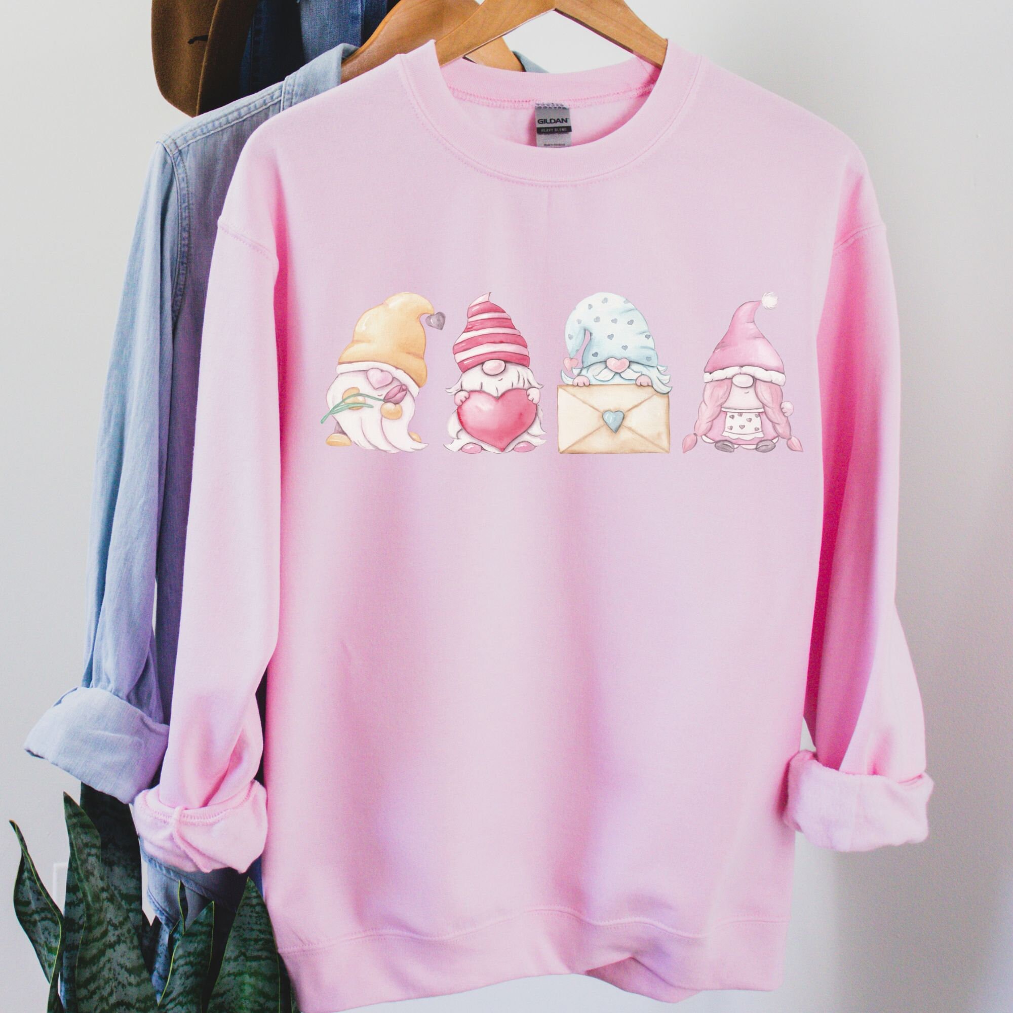 Discover Love Gnome Valentines Sweatshirt, Gnome heart Sweatshirt
