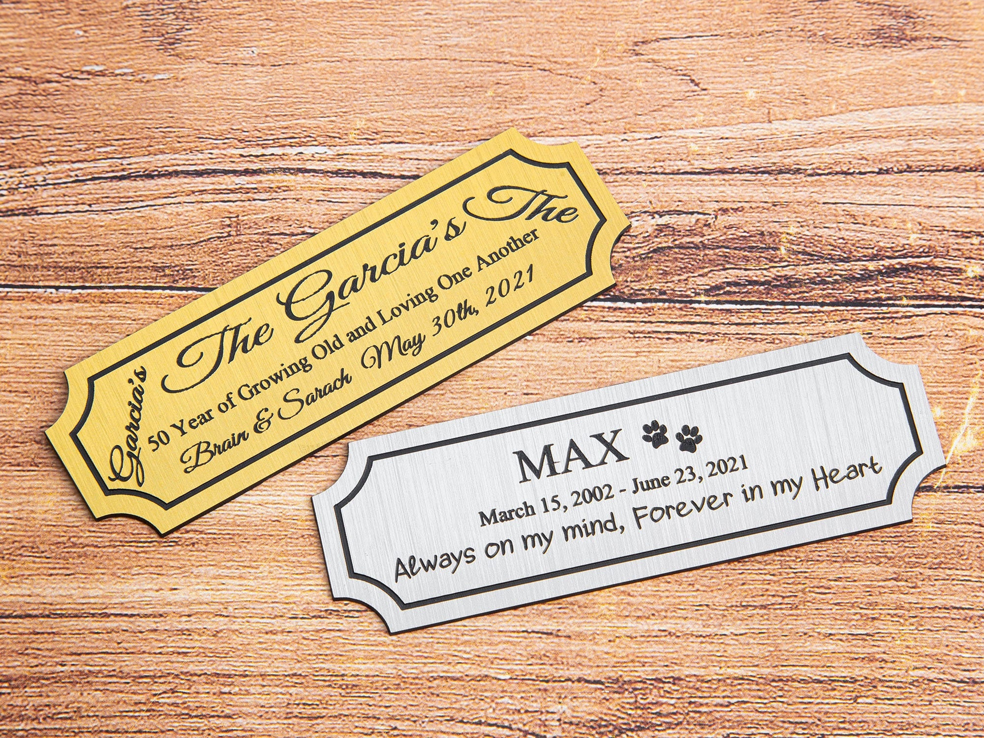 Personalized Brass Plate Custom Name Tagmemory Brass Plate Etsy