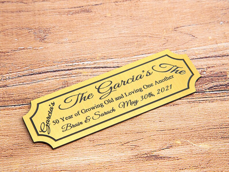 Personalized Brass Plate Custom Name Tagmemory Brass Plate Etsy