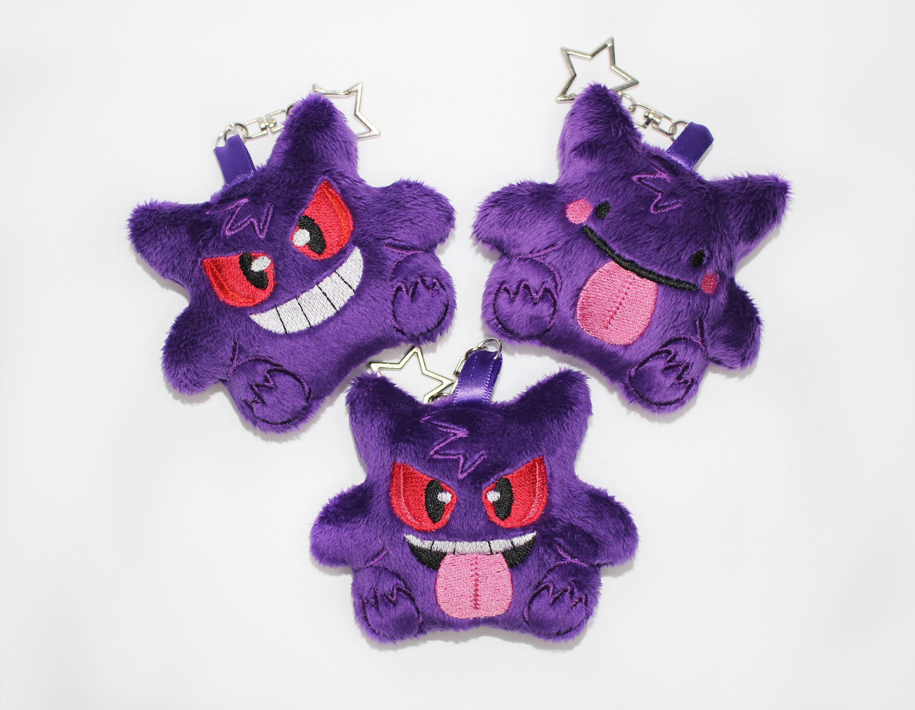 Gigantamax Shiny Gengar: Pokemon Embroidery Plushie Keychain 