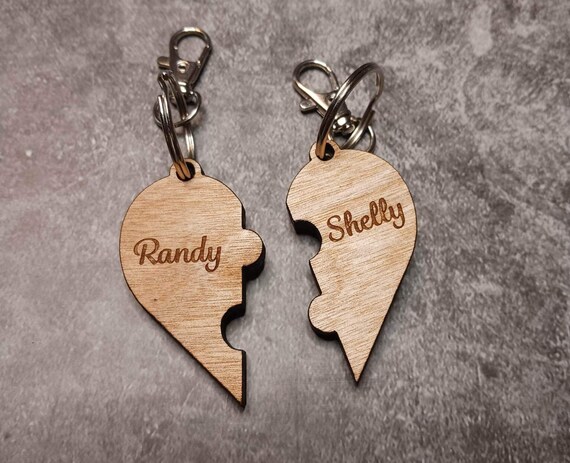 Customized Keychains with Photo Engraved | My Couple Goal Heart Rough Surface