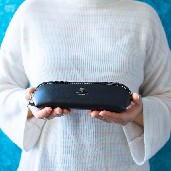 Leather Pencil Pouch Etsy