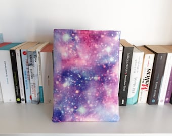 Celestial Booksleeve with Galaxy Print, Padded Book Cover, Literary Gifts, Paperback Book Sleeve