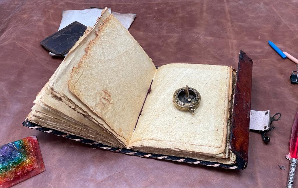 Hocus Pocus Zauberbuch Aus Leder - Grimoire Mit Schloss & 200 Seiten | Vintage Design