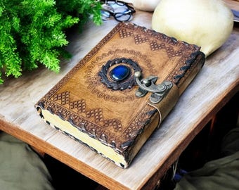 Handmade Leather Journal for Men & Women 240 Pages of Antique Handmade Deckle Edge Paper, Leather Sketchbook Christmas Gift gift for him her