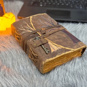 Vintage Leather Journal, Celtic Tree of Life, Book of Shadows (7x5 inches)