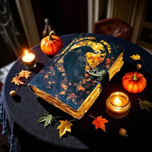 Raven Leather Grimoire: Vintage Spell Book of Shadows - 400 Page