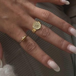 Sterling Silver Watch Dial Ring: Adjustable Handmade Vintage Jewelry
