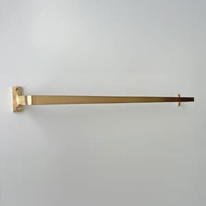 Modern Brass Towel Bar – Minimalist Wall Mounted Towel Holder for Bathroom or Kitchen – Handmade Metal Bar in Gold Finish