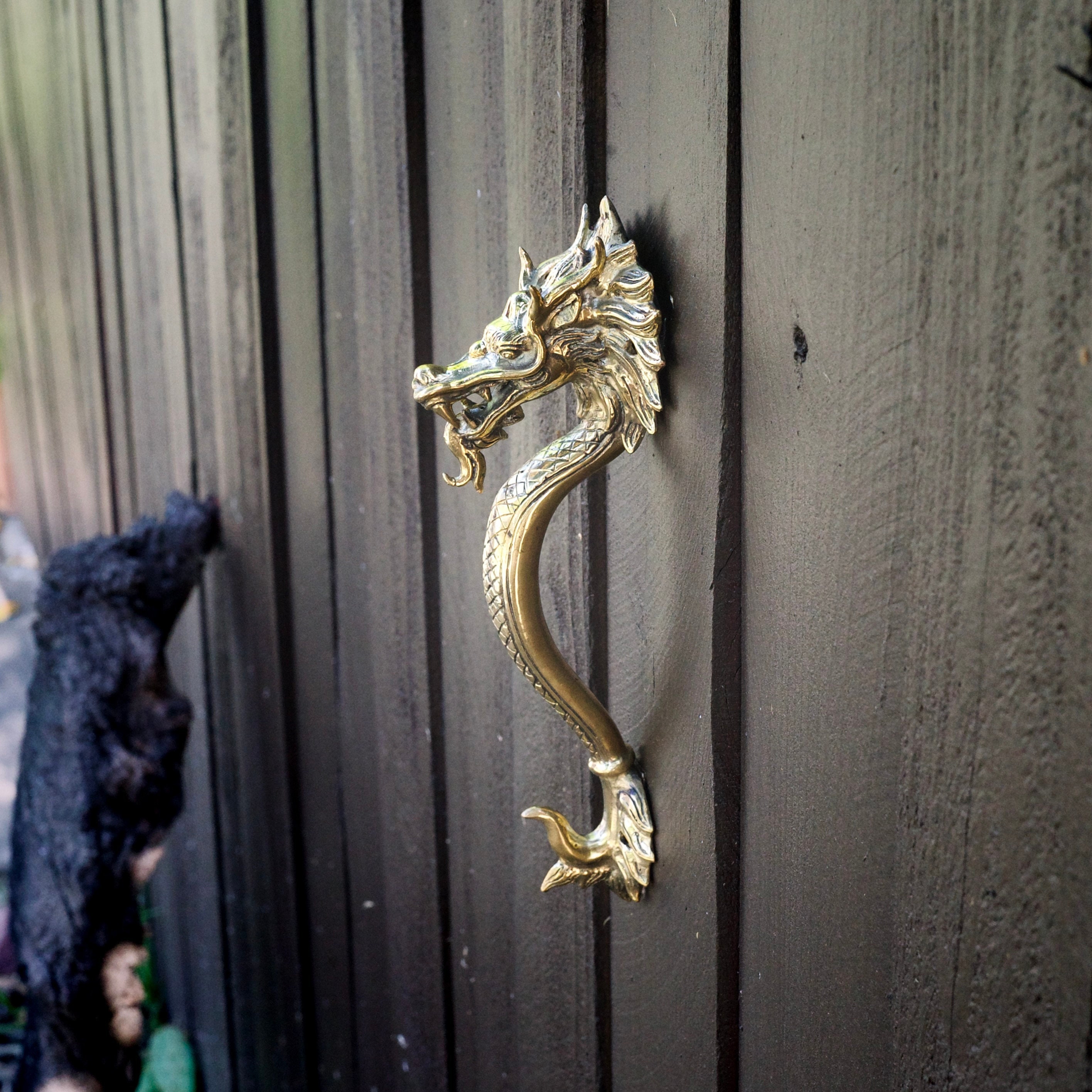 Brass Dragon Door Handle: Antique Chinese Decor - Etsy