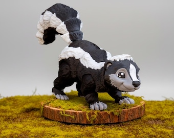 3D Printed Skunk Figurine – Articulated Collectible Toy