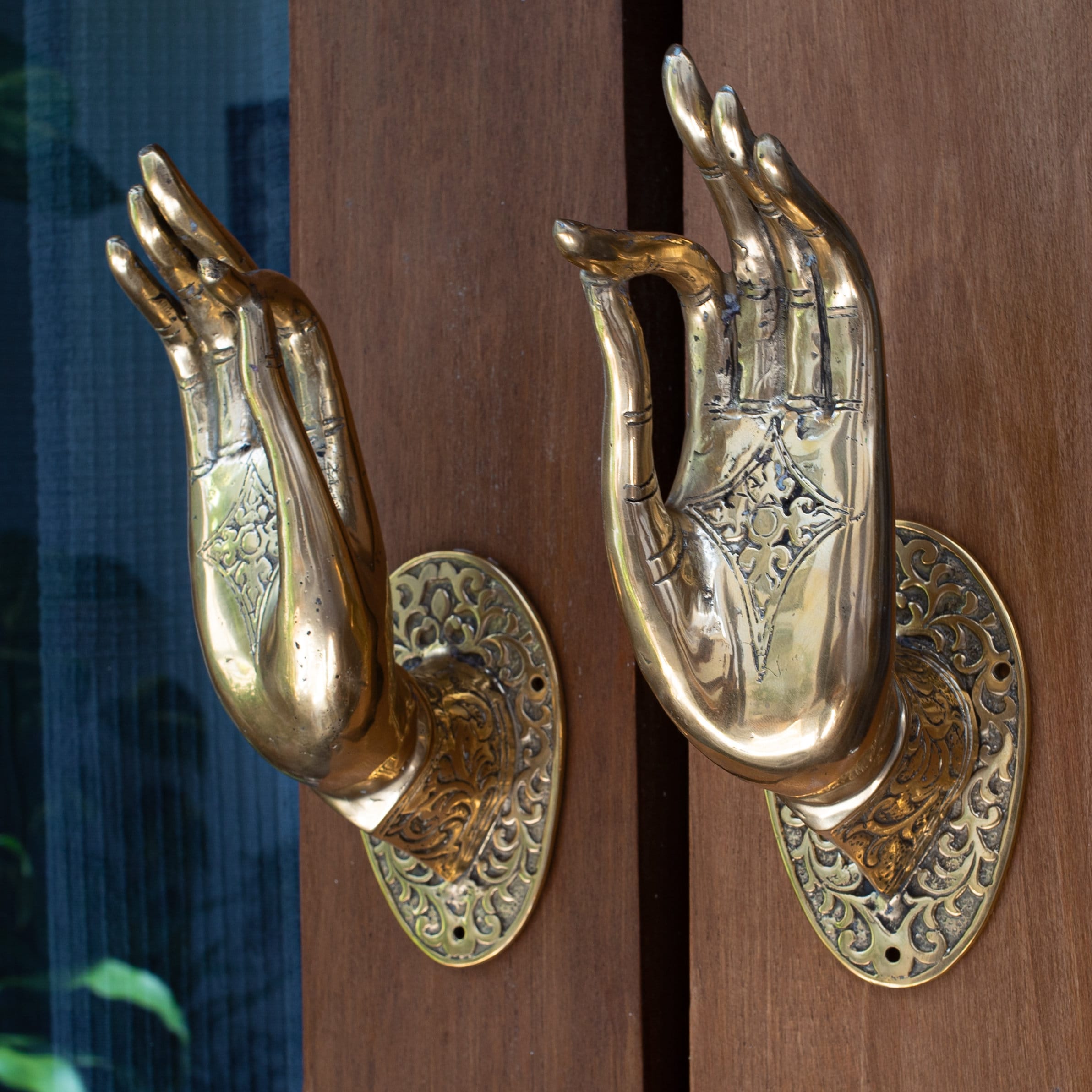 Pair Solid Door Handles Brass Coat Hook Hand Hook Door - Etsy