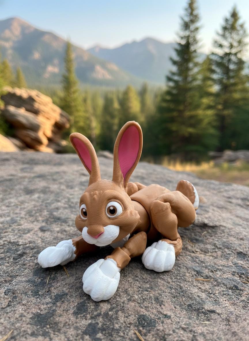 Articulated Rabbit Figurine | Poseable Bunny Toy - Etsy