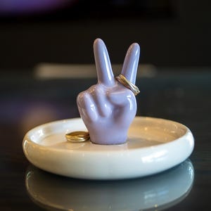 Handcrafted Ceramic Ring Dish, Ring Holder – Pottery Jewelry Trinket Dish, Wedding Gift & Second Anniversary Gift for Her