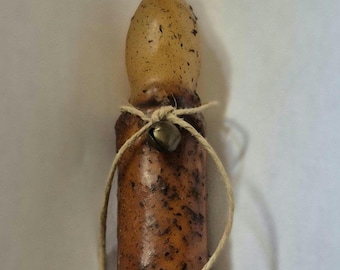 Candle / Primitive Lighting / 6.5" Grubby Wax Dipped Tapers / Battery Operated / Timer Candle
